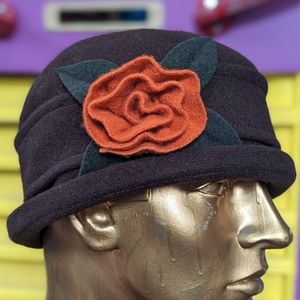 Wool Parkhurst brown hat cap cloche hat